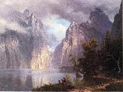 Albert Bierstadt Scene in the Sierra Nevada painting